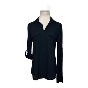 Skies Are Blue black long tunic top size Small